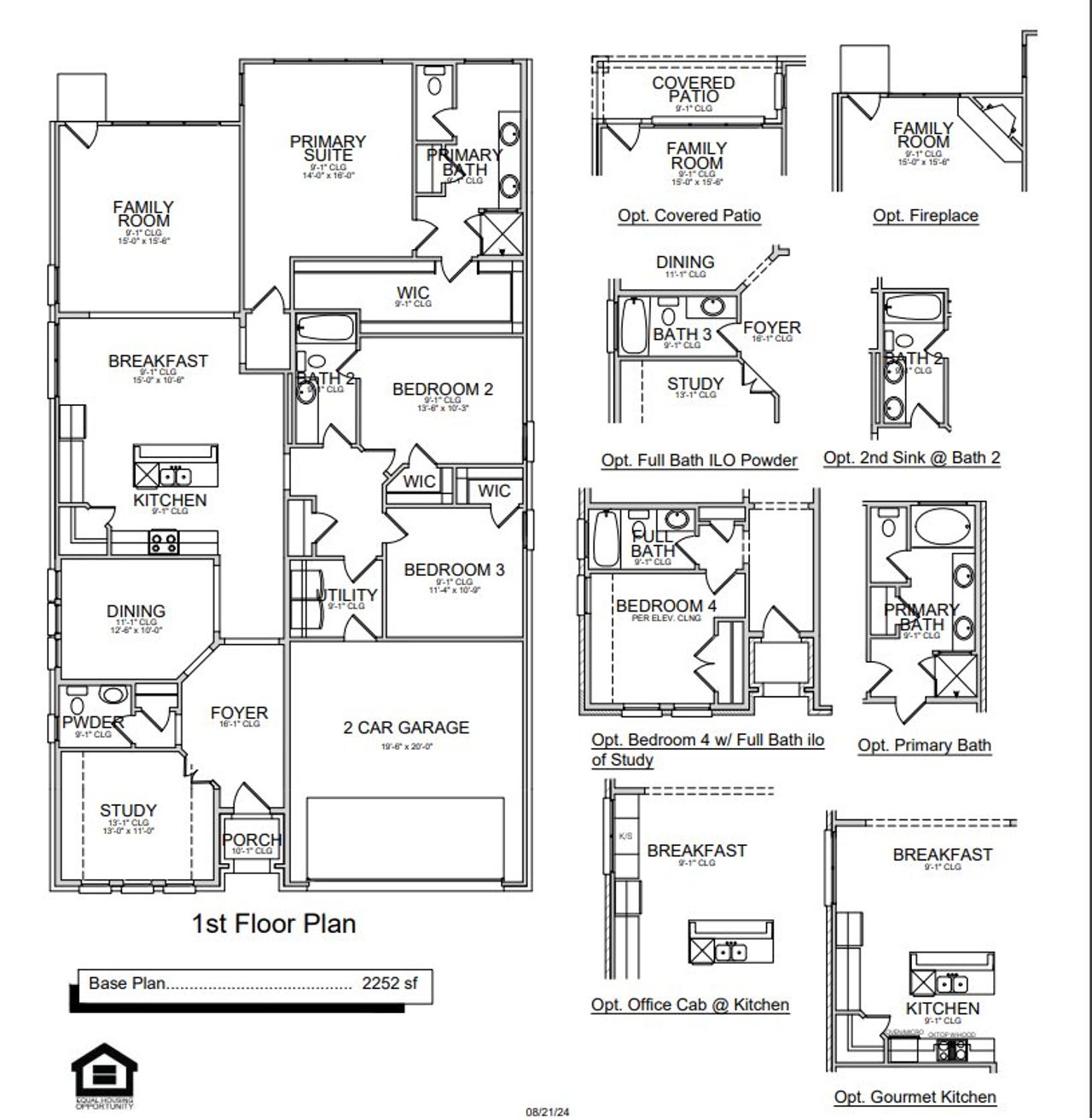 2D floor plan layout for the Berkley by Megatel Homes in Saint Tropez, Huffman, TX (Image 2).