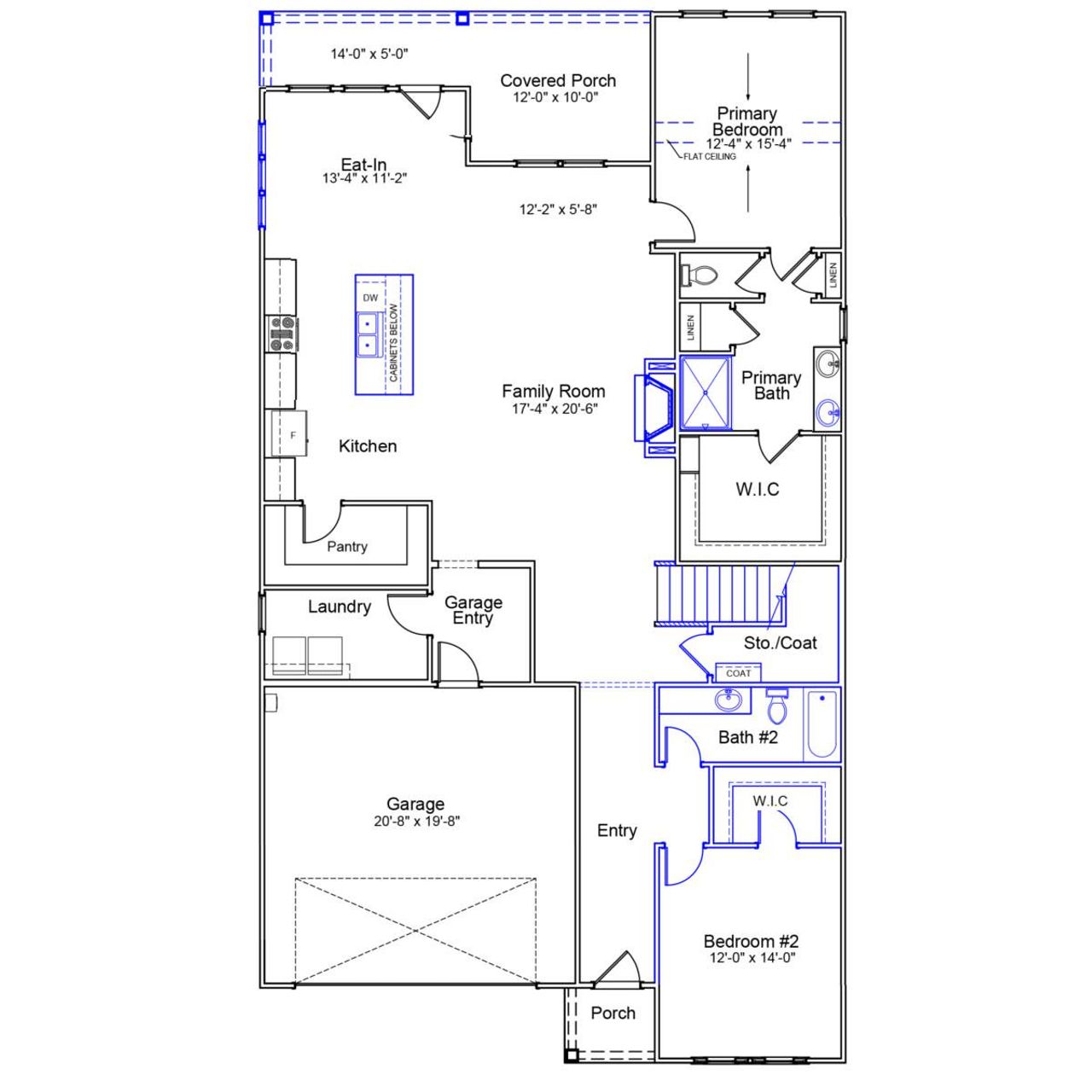 2D floor plan layout of this home in Grand Park, Leland, NC (Image 2).