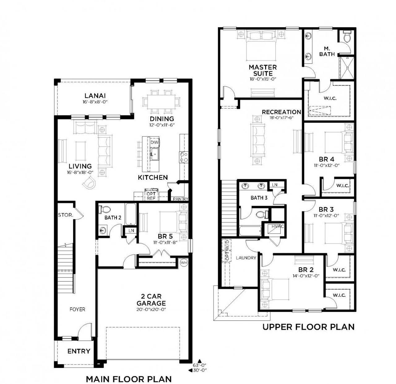 2D floor plan layout for the Valencia by Casa Fresca Homes in Scenic Terrace, Lake Hamilton, FL (Image 2).