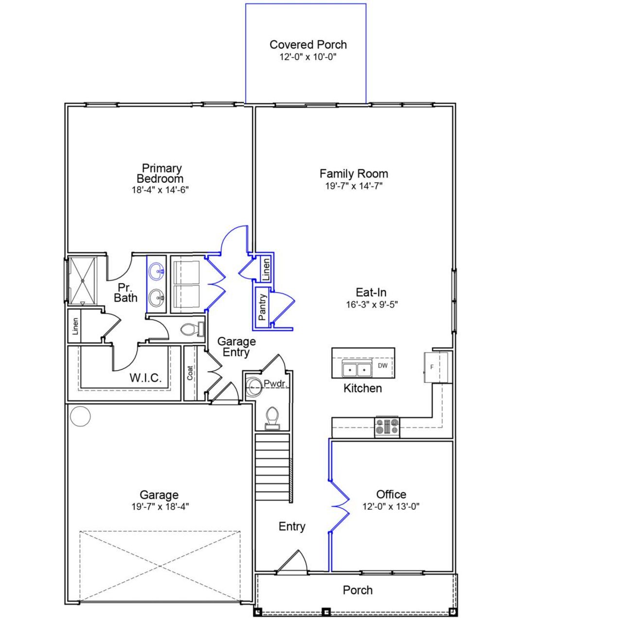 2D floor plan layout of this home in Stapleton, Clemmons, NC (Image 2).
