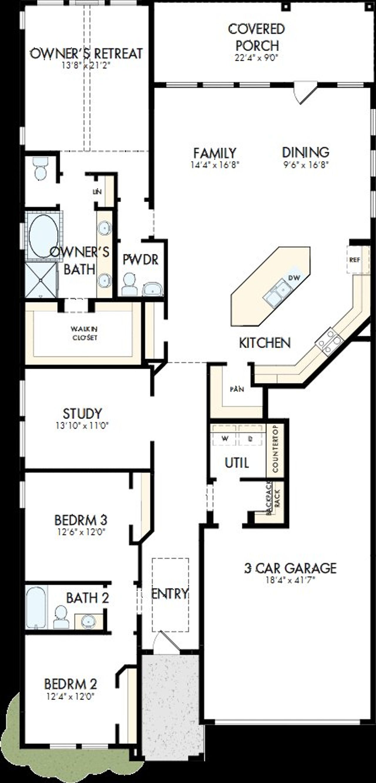 2D floor plan layout of this home in ARTAVIA - Enclave Collection, Conroe, TX (Image 2).