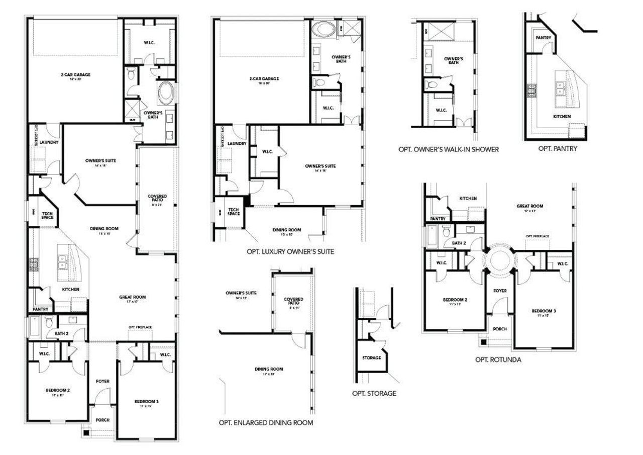 2D floor plan layout of this home in Flora, Hutto, TX (Image 2).