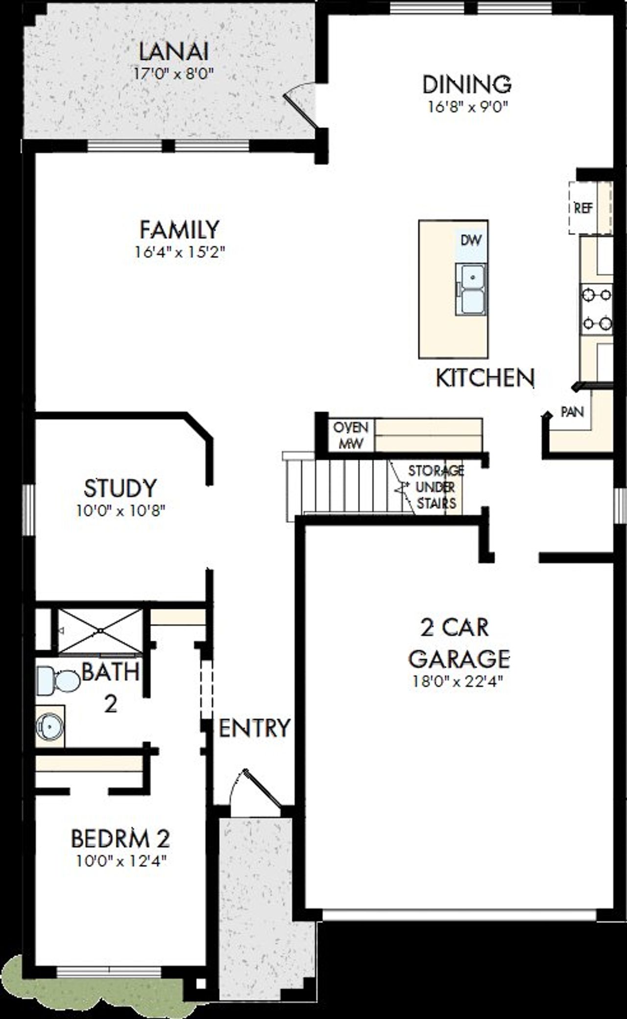 2D floor plan layout of this home in North River Ranch – Garden Series, Parrish, FL (Image 2).