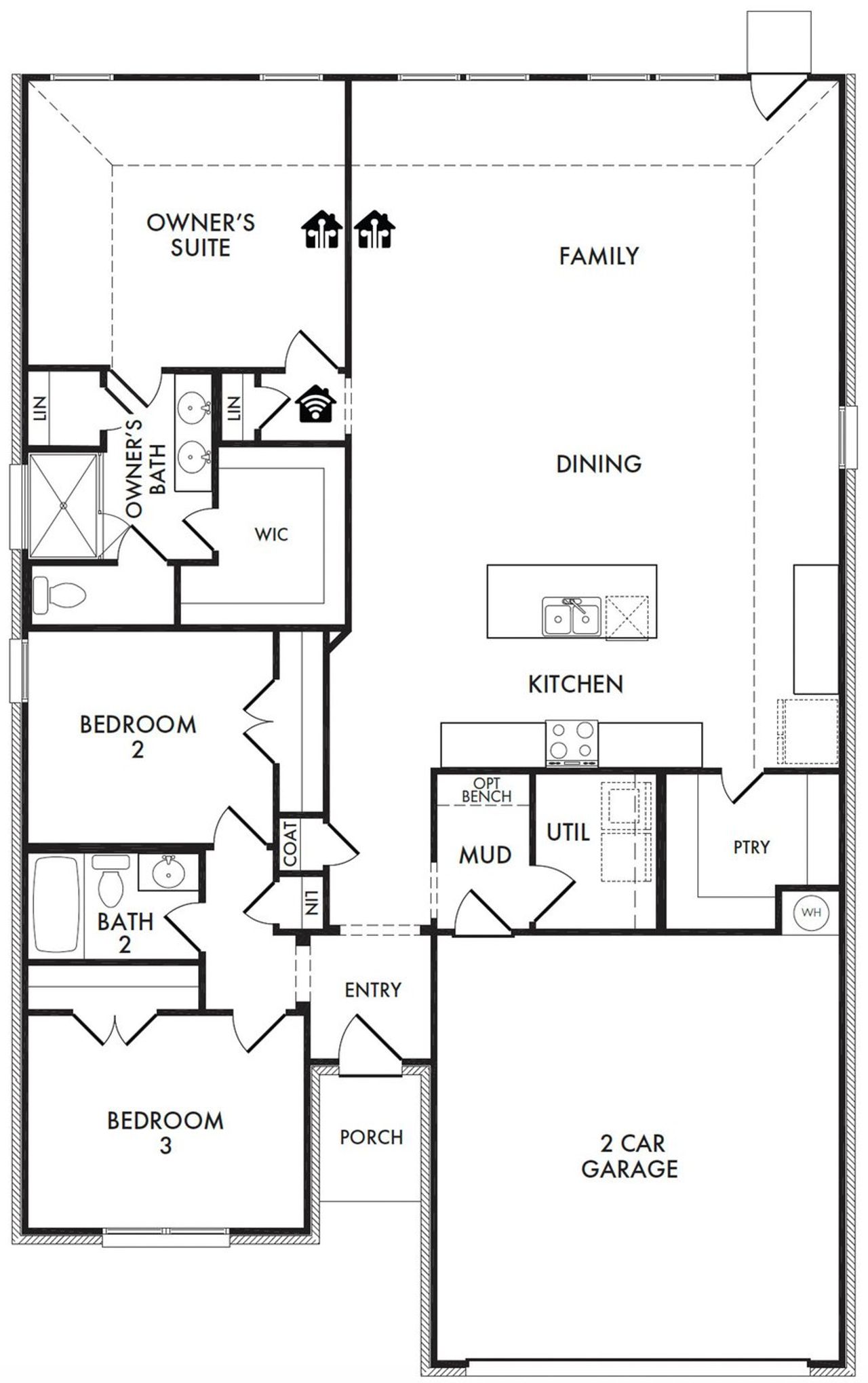 2D floor plan layout of this home in Terra Vella, Haslet, TX (Image 2).