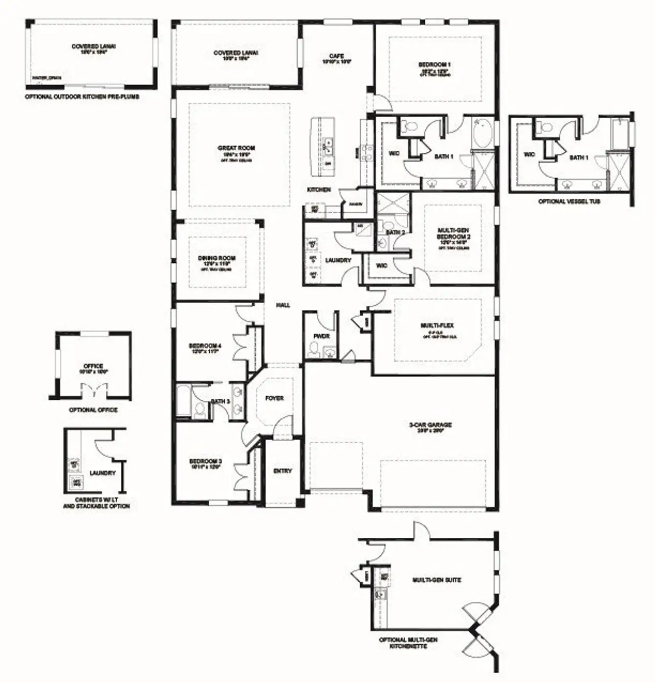 2D floor plan layout of this home in Harbor Lake Estates, Titusville, FL (Image 2).