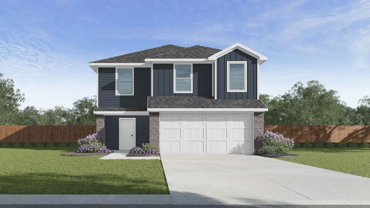Representative exterior photo of a completed home built from the Franklin - T30F by D.R. Horton in Milo Farms, Rosenberg, TX (Image 2).