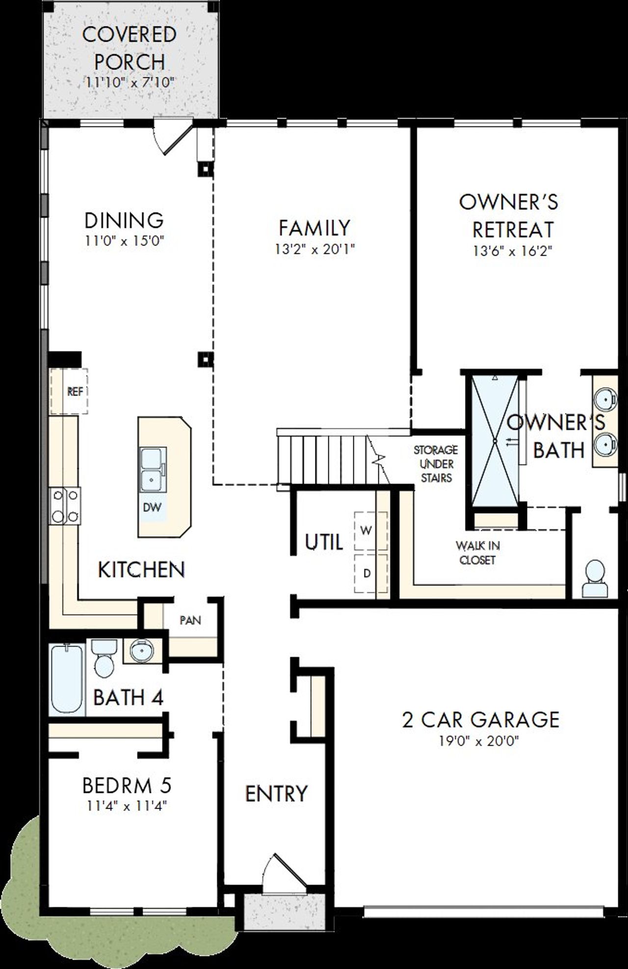 2D floor plan layout of this home in The Colony, Bastrop, TX (Image 2).