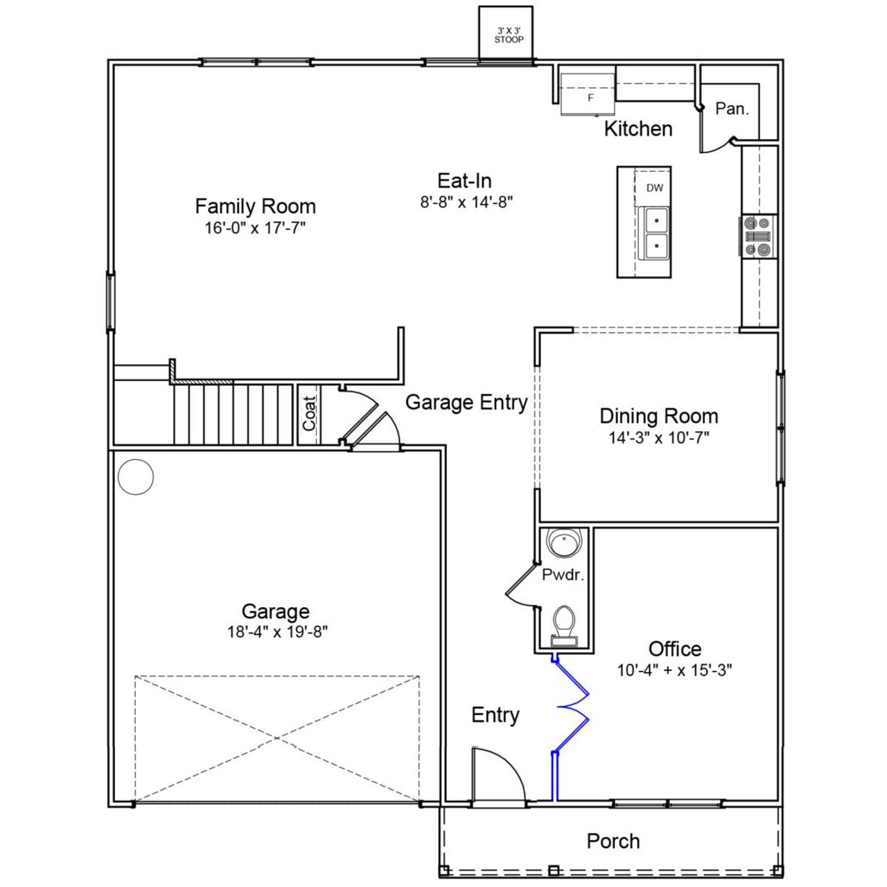 2D floor plan layout of this home in Winston Ridge, Youngsville, NC (Image 2). 2D floor plan layout of this home in Winston Ridge, Youngsville, NC (Image 2).