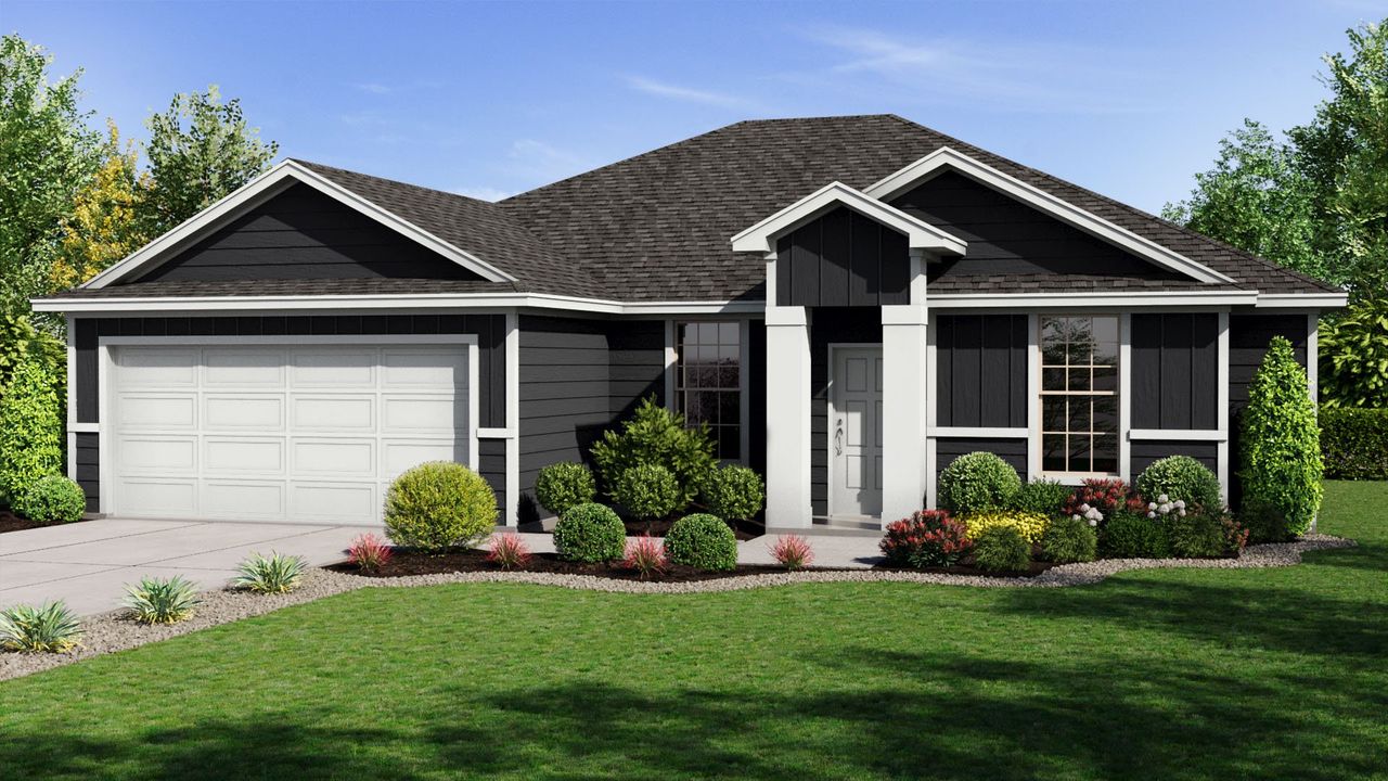 Representative exterior photo of a completed home built from the ASHLI by D.R. Horton in Hampton Hills, Abilene, TX (Image 2).