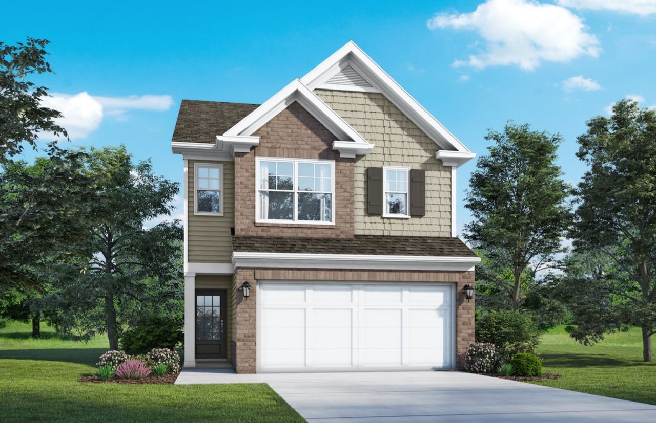 Representative exterior photo of a completed home built from the Geneva by McKinley Homes in Somerset at Riverbrook, Gainesville, GA (Image 2).
