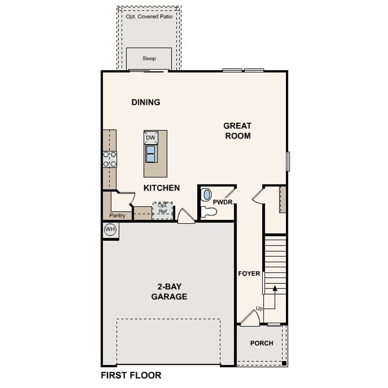 2D floor plan layout of this home in Rosemont Hill, San Antonio, TX (Image 2).
