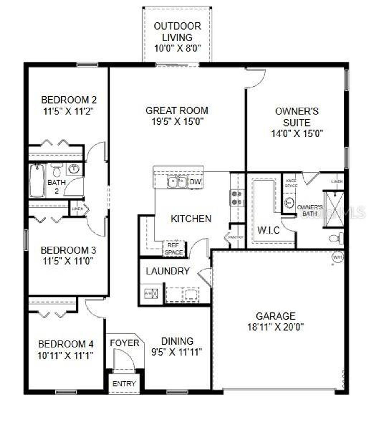 2D floor plan layout of this home in , Ocala, FL (Image 2).