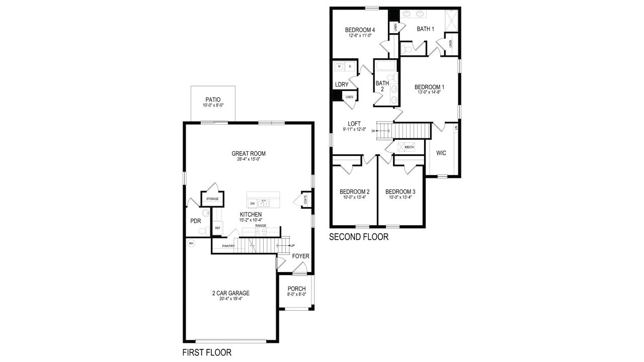 2D floor plan layout of this home in Waterford, Brooksville, FL (Image 2).