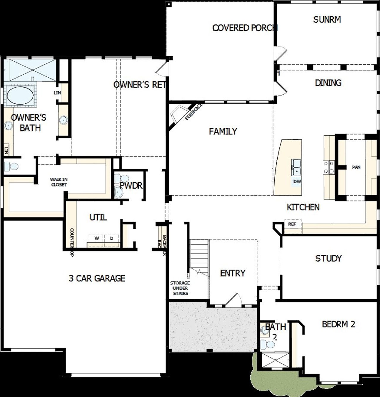 2D floor plan layout of this home in Headwaters 80' - Executive Series, Dripping Springs, TX (Image 2). 2D floor plan layout of this home in Headwaters 80' - Executive Series, Dripping Springs, TX (Image 2).