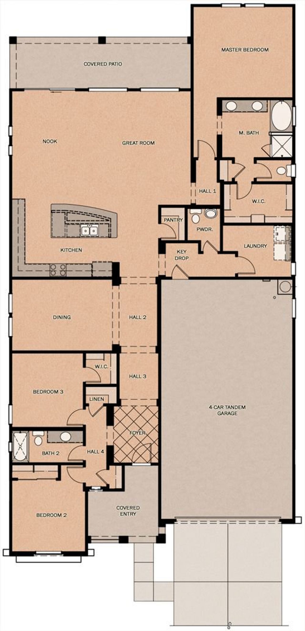 2D floor plan layout of this home in North Shore at Promenade, San Tan Valley, AZ (Image 2).