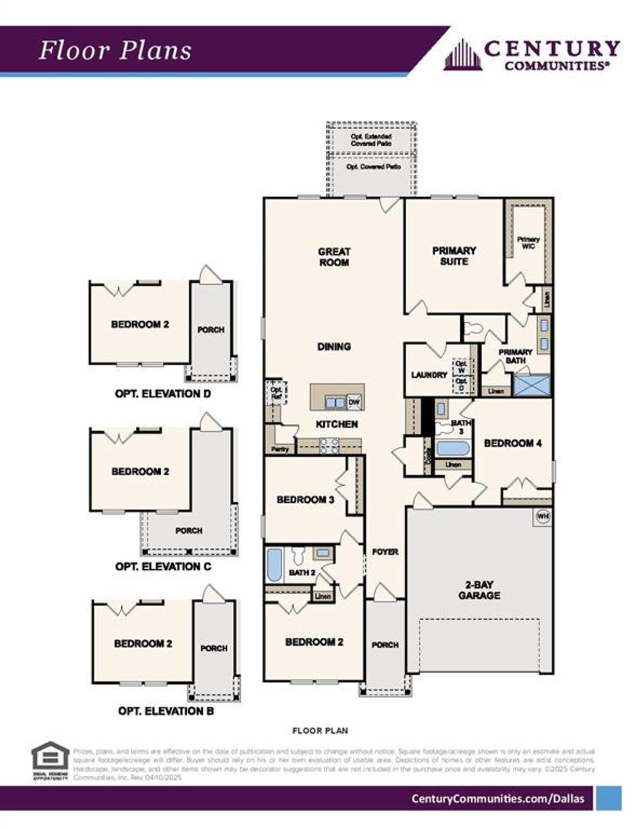 2D floor plan layout of this home in Sperling Farms, Ferris, TX (Image 2).
