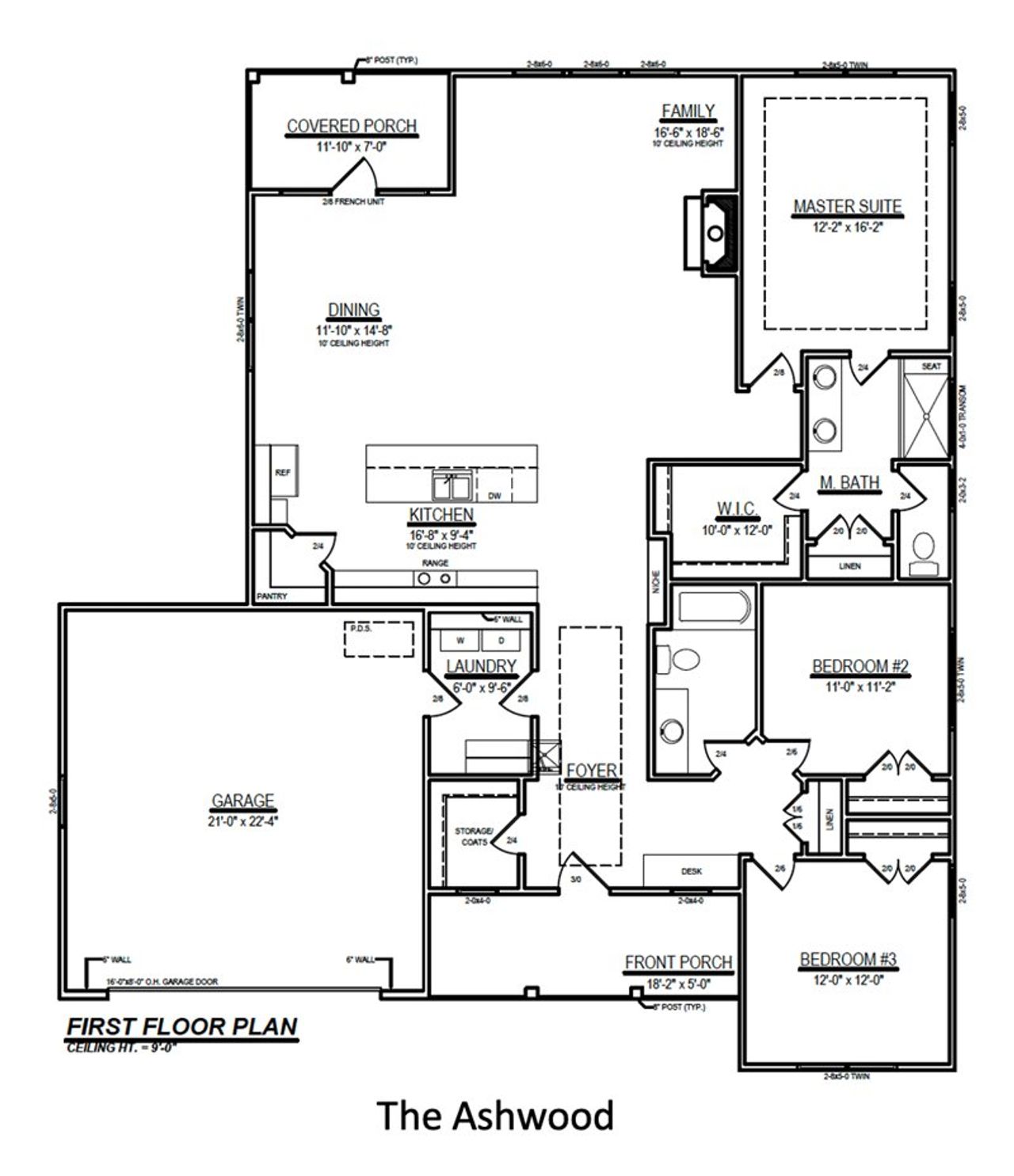 2D floor plan layout for the Ashwood by Fleming Homes in Lassiter Road, Four Oaks, NC (Image 2). 2D floor plan layout for the Ashwood by Fleming Homes in Lassiter Road, Four Oaks, NC (Image 2).