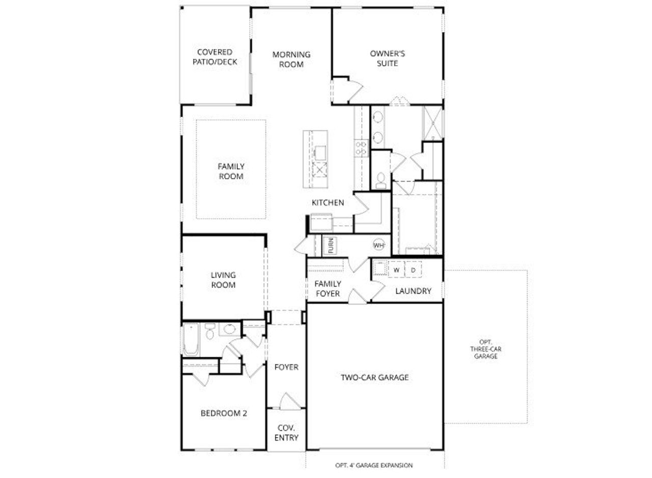 2D floor plan layout for the Camden by Fischer Homes in Savannah Lakes, Hiram, GA (Image 2).