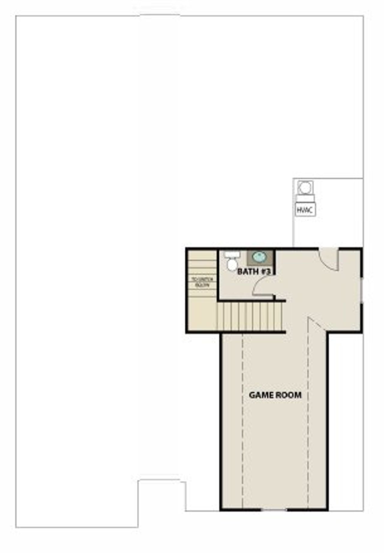 2D floor plan layout for the Woodbury by Peachtree Building Group in The Fairways at Mirror Lake, Villa Rica, GA (Image 2).