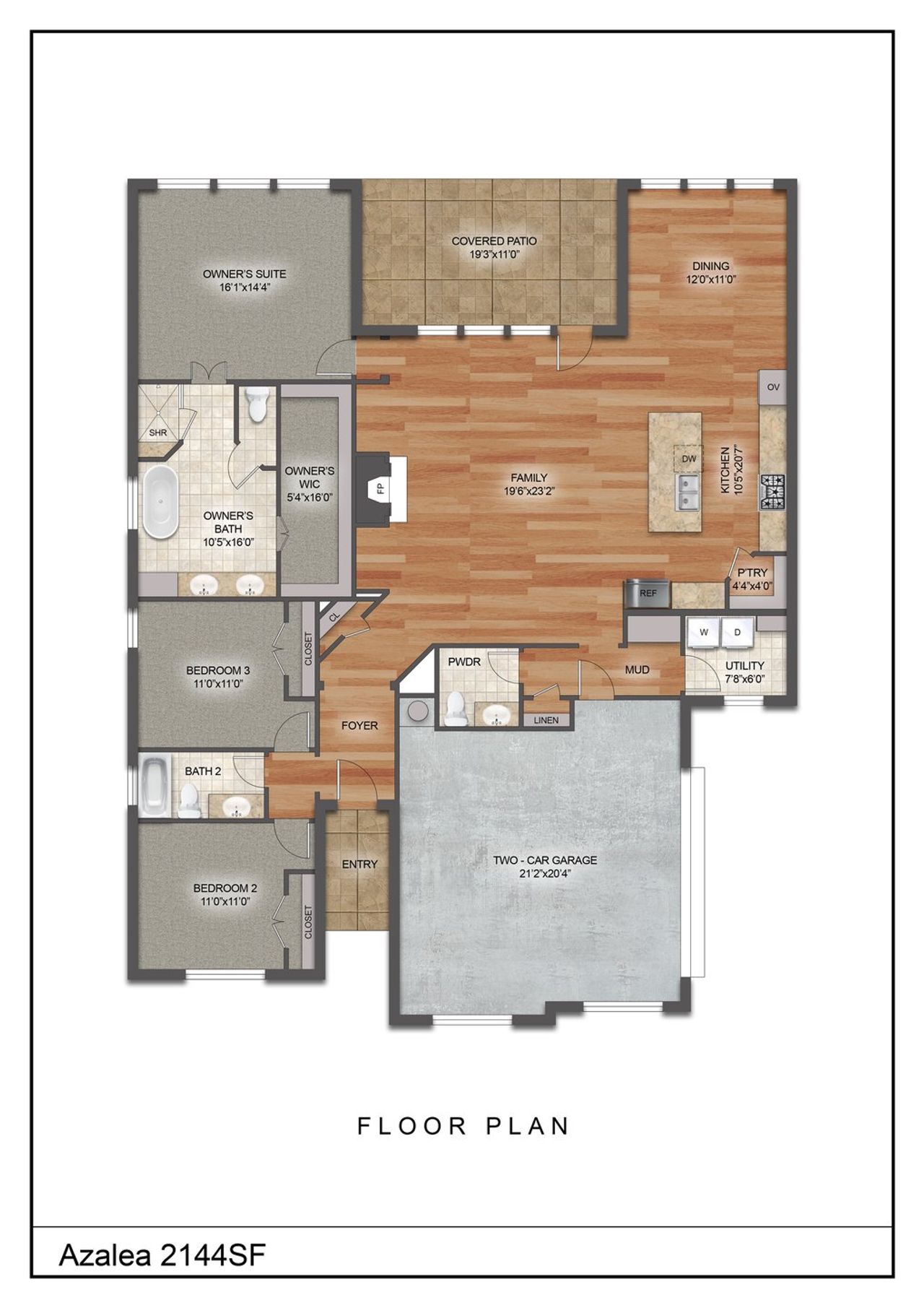 2D floor plan layout of this home in Stagecoach Crossing, Bridgeport, TX (Image 2).
