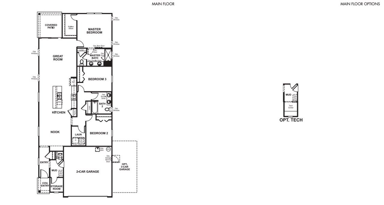 2D floor plan layout of this home in Seasons at Marietta Cove, Jacksonville, FL (Image 2).
