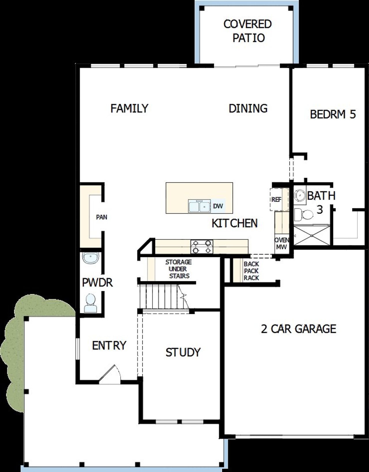 2D floor plan layout of this home in Hardy Pond, Rock Hill, SC (Image 2).