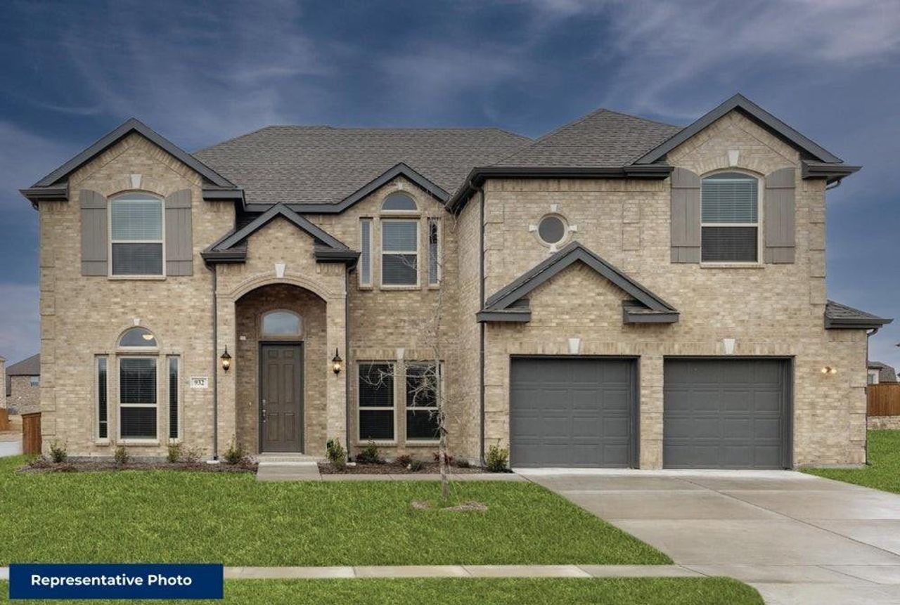 Front exterior of a new home in Collinsbrook Farm, Frisco, TX, highlighting curb appeal (Image 2).