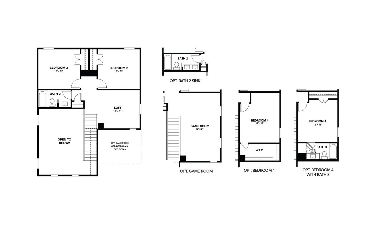 2D floor plan layout for the Latitude by Brightland Homes in Walden Pond, Forney, TX (Image 2). 2D floor plan layout for the Latitude by Brightland Homes in Walden Pond, Forney, TX (Image 2).
