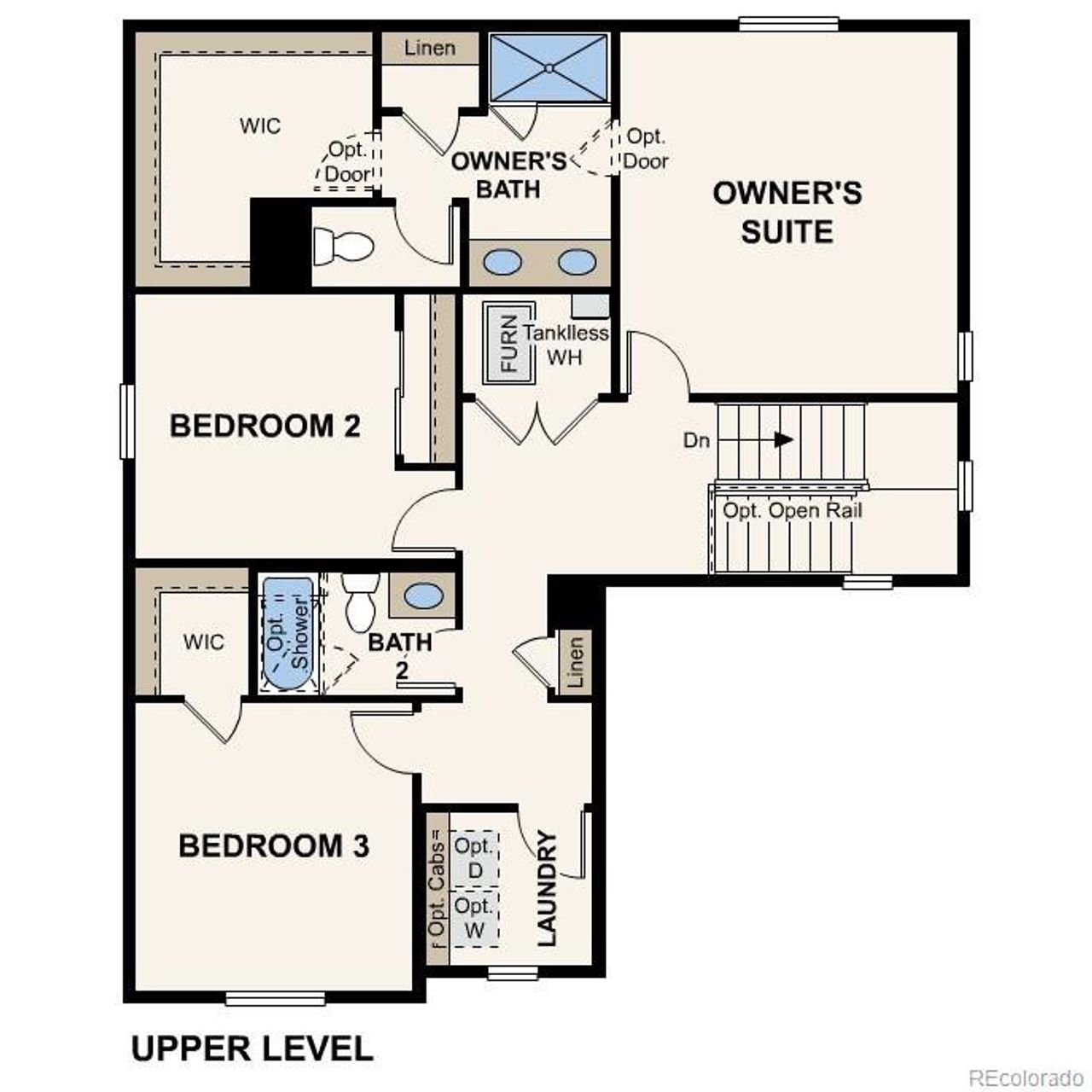 2D floor plan layout of this home in The Haven I Collection at Painted Prairie, Aurora, CO (Image 2).
