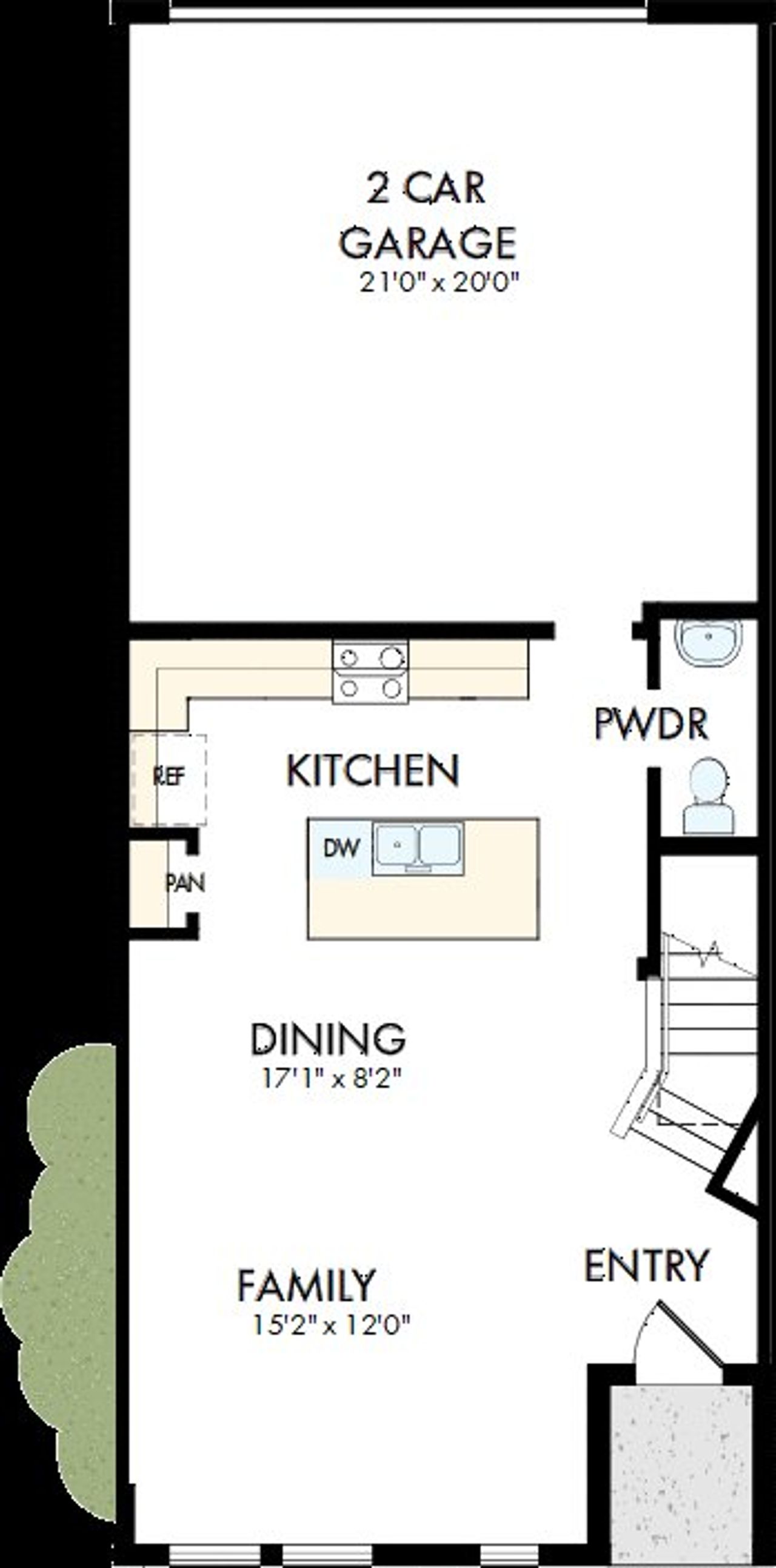 2D floor plan layout of this home in Palmeras at Crossprairie – The Palms Collection, St. Cloud, FL (Image 2).