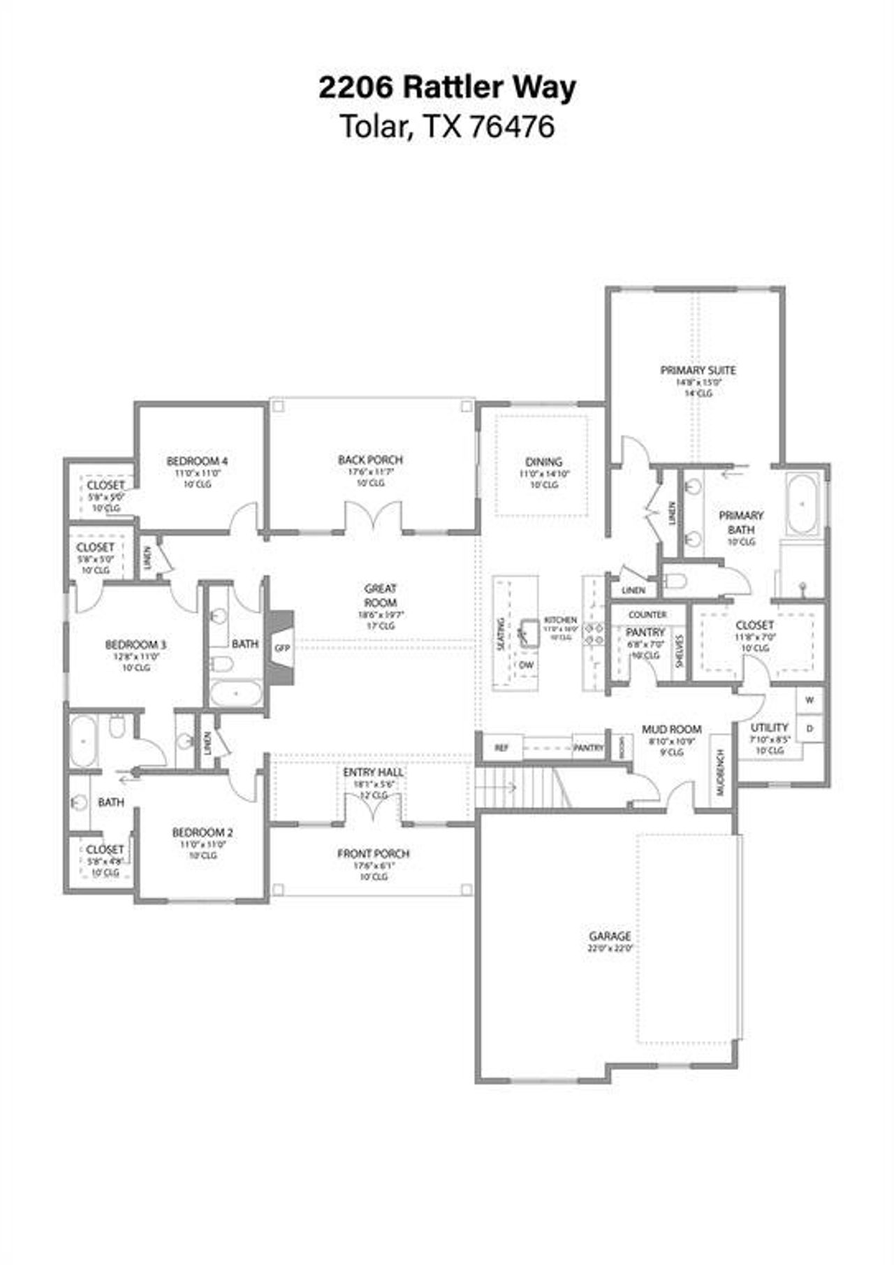 2D floor plan layout of this home in , Tolar, TX (Image 2). 2D floor plan layout of this home in , Tolar, TX (Image 2).