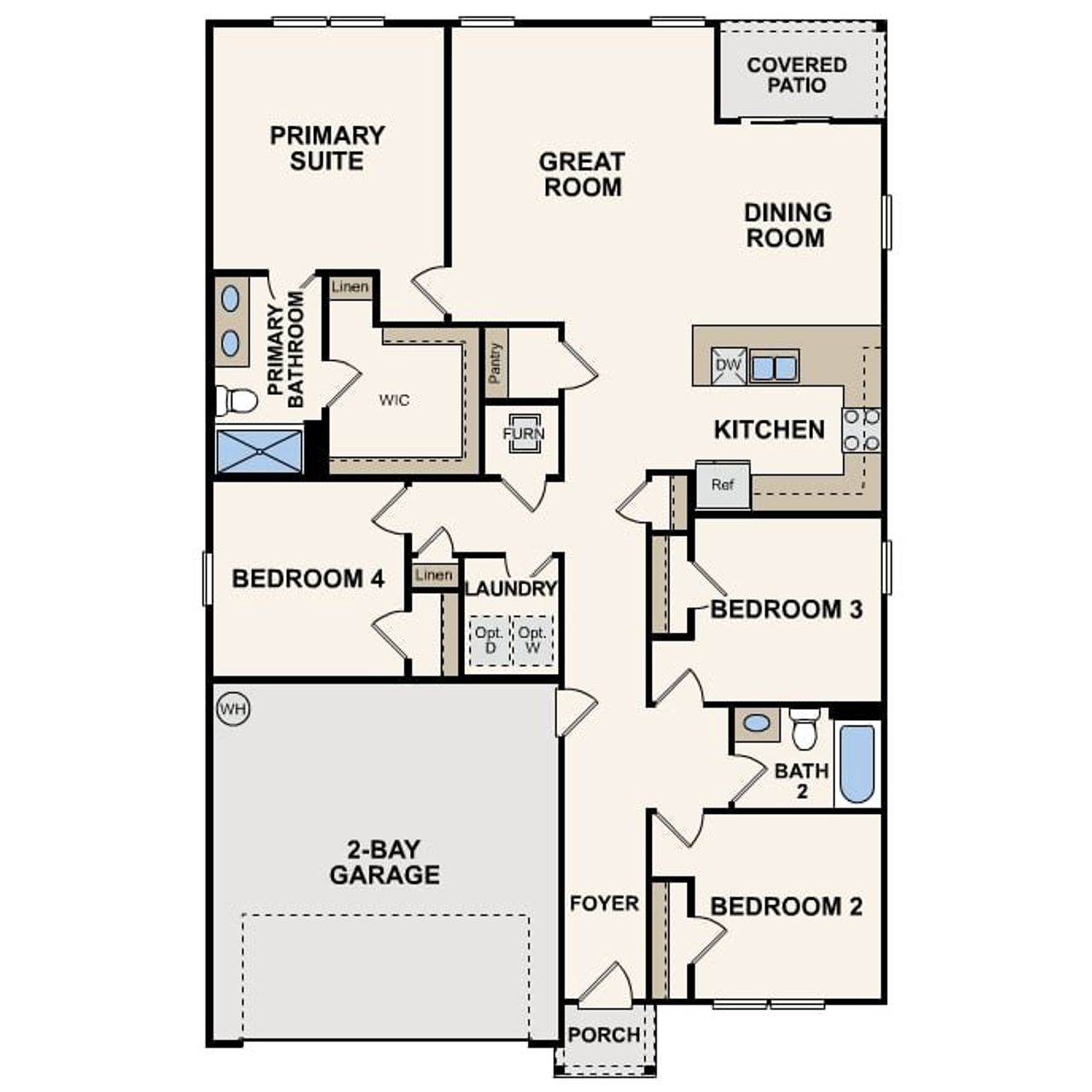 2D floor plan layout of this home in Clear Lake Estates, Youngstown, FL (Image 2).