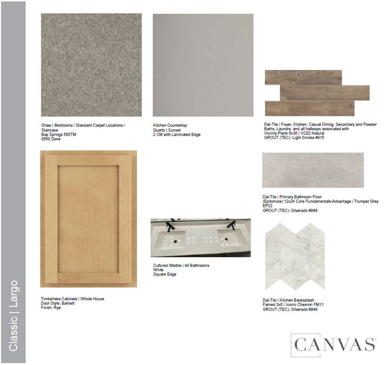 Sample of building materials used in homes in Parkside Los Cielos Collection, Avondale (Image 2).