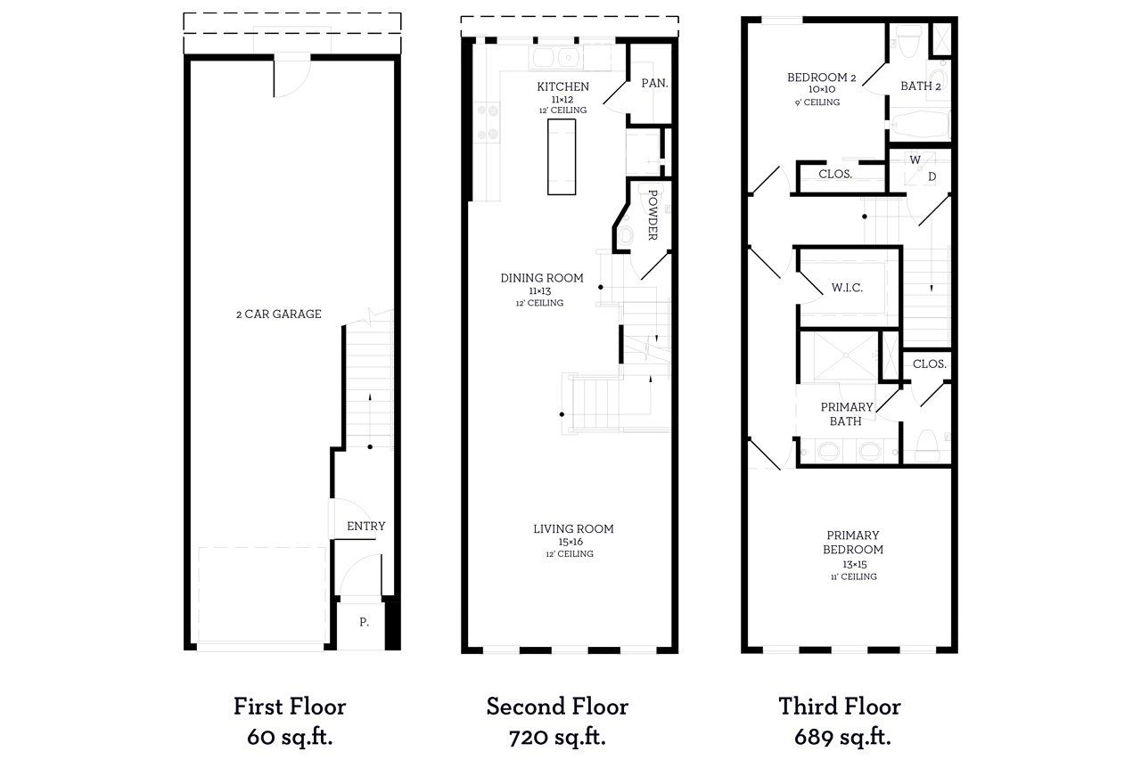 2D floor plan layout of this home in Bluebonnet Lofts, Austin, TX (Image 2).
