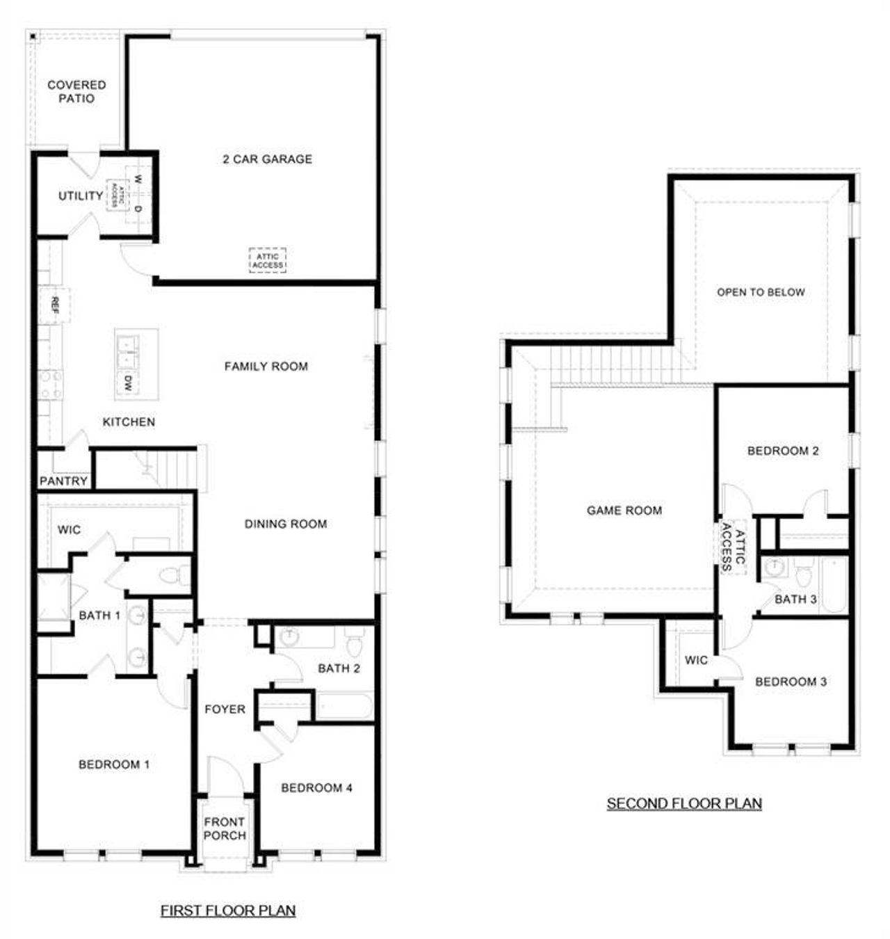 2D floor plan layout of this home in Lilybrooke at Legacy Hills, Celina, TX (Image 2).