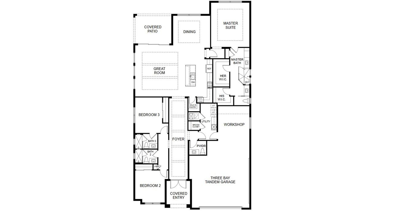 2D floor plan layout for the Cerulean Grande by GHO Homes in Seaglass, Vero Beach, FL (Image 2).