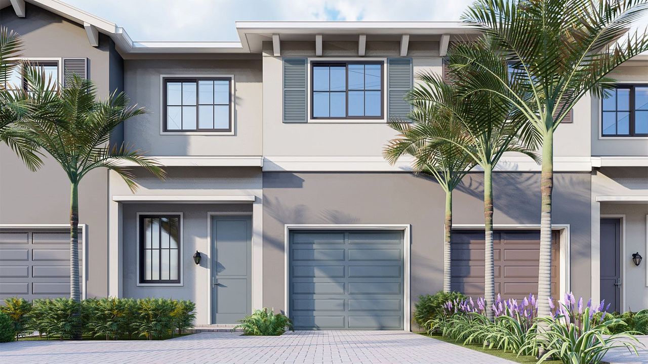 Front exterior of a new home in Ashwood Cove, Lake Worth, FL, highlighting curb appeal (Image 2). Front exterior of a new home in Ashwood Cove, Lake Worth, FL, highlighting curb appeal (Image 2).