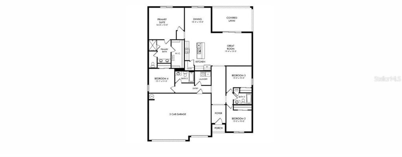 2D floor plan layout of this home in Oakfield Trails - Signature Series, Parrish, FL (Image 2). 2D floor plan layout of this home in Oakfield Trails - Signature Series, Parrish, FL (Image 2).