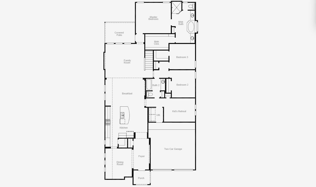 2D floor plan layout of this home in Painted Tree 50', McKinney, TX (Image 2).