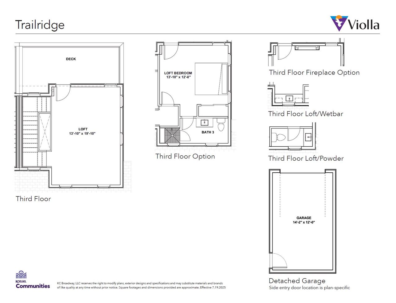 2D floor plan layout for the Eldorado by Koelbel and Company in Violla, Boulder, CO (Image 2).