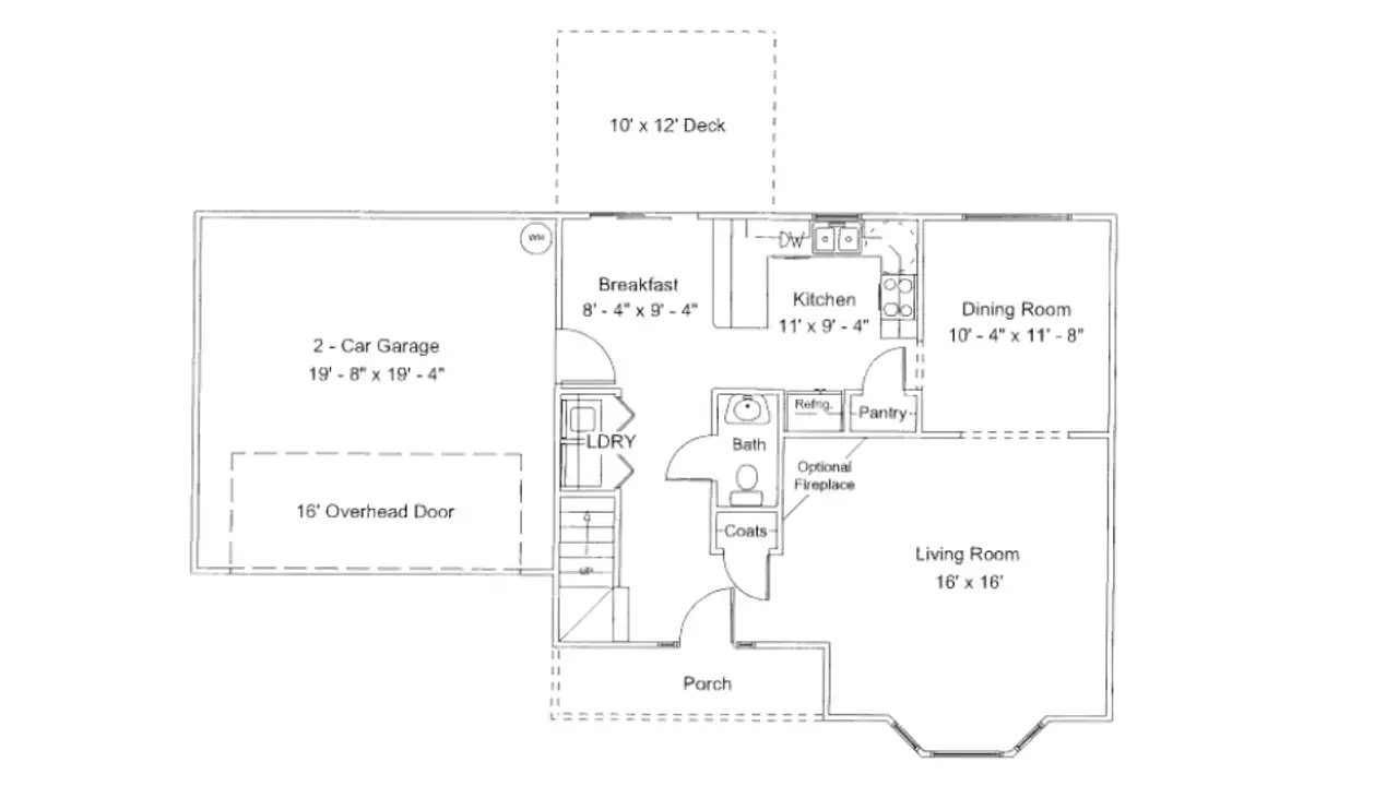 2D floor plan layout for the Plumtree by D.R. Horton in Lyman Oaks, Lyman, SC (Image 2).