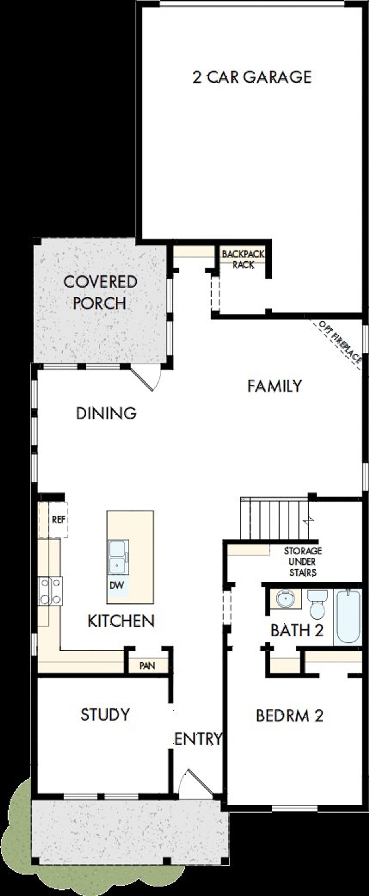 2D floor plan layout of this home in Pomona - Grove Row Collection, Manvel, TX (Image 2). 2D floor plan layout of this home in Pomona - Grove Row Collection, Manvel, TX (Image 2).