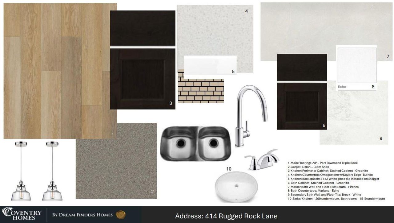 Sample of building materials used in homes in The Trails, New Caney (Image 2). Sample of building materials used in homes in The Trails, New Caney (Image 2).