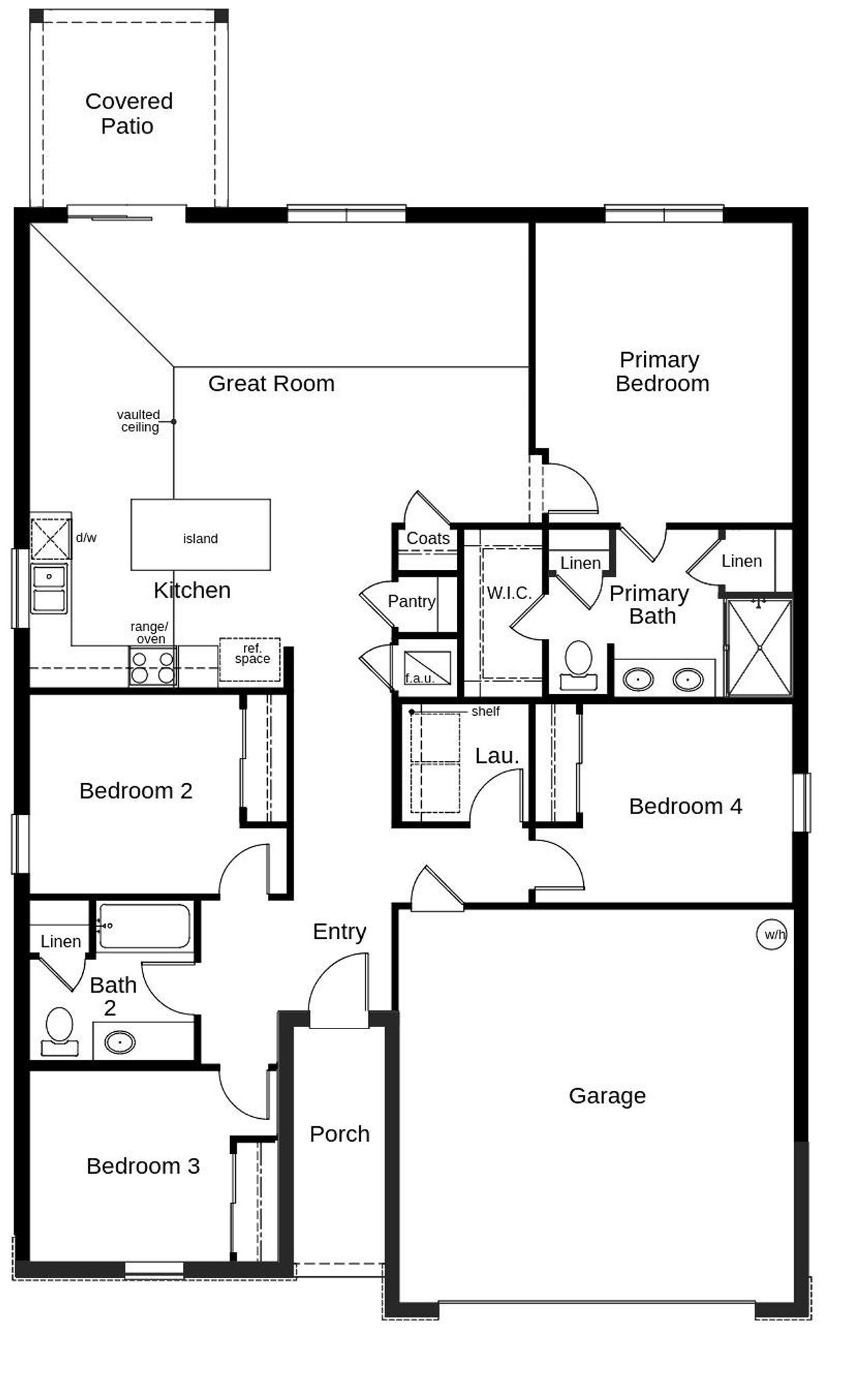 2D floor plan layout of this home in Naples Village at Verona II, Titusville, FL (Image 2).