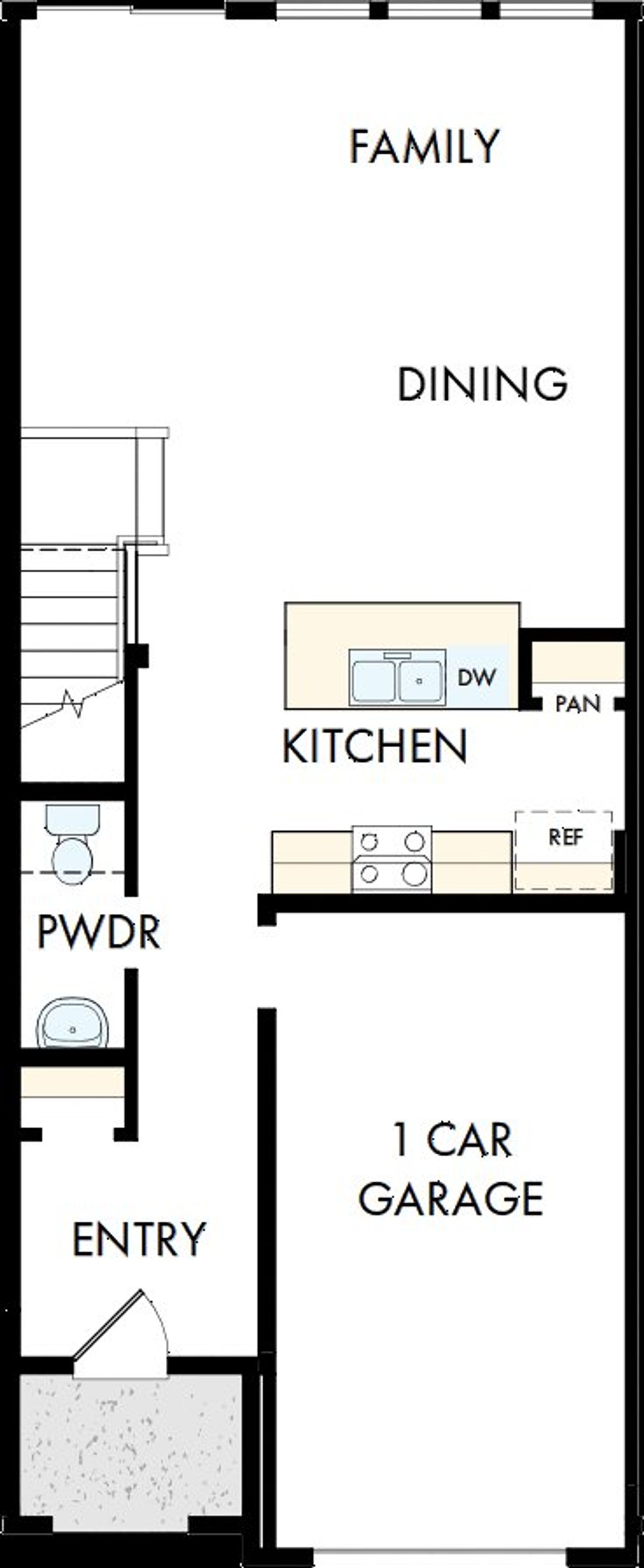 2D floor plan layout of this home in Nexus Townhomes, Gallatin, TN (Image 2).