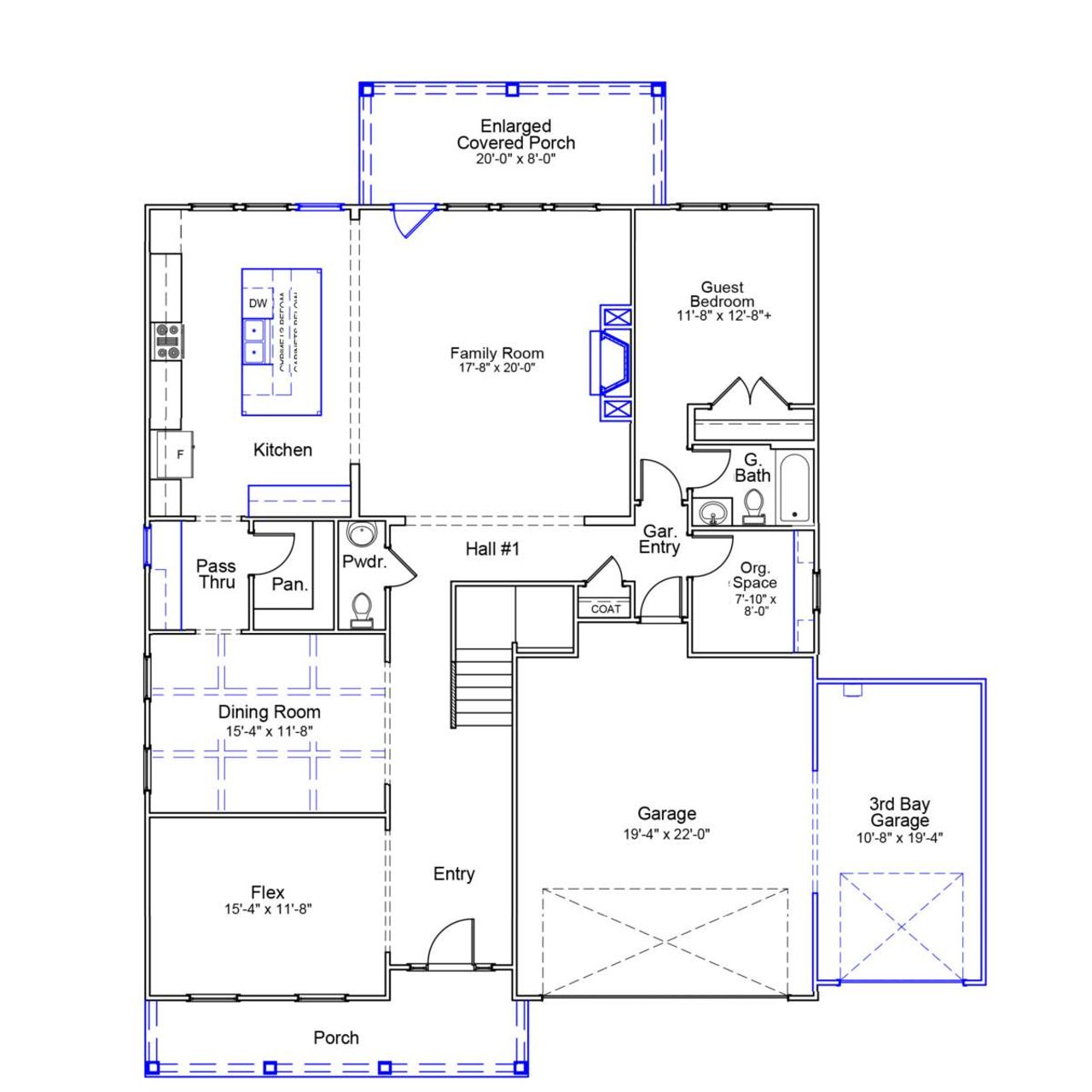 2D floor plan layout of this home in Timberland Grove, Anderson, SC (Image 2).
