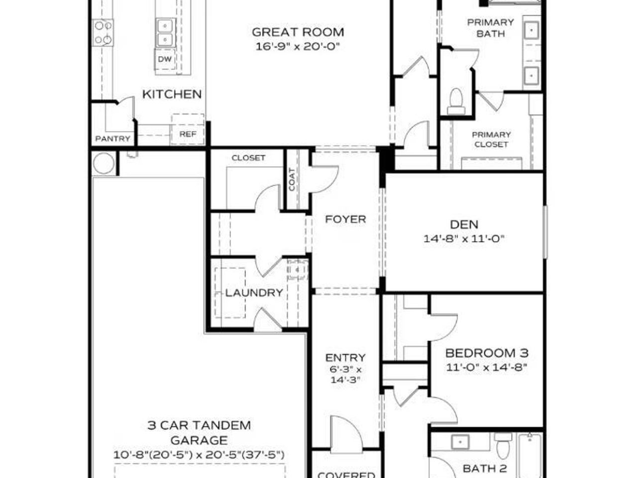 2D floor plan layout of this home in North Ridge at Pronghorn Ranch, Prescott Valley, AZ (Image 2).