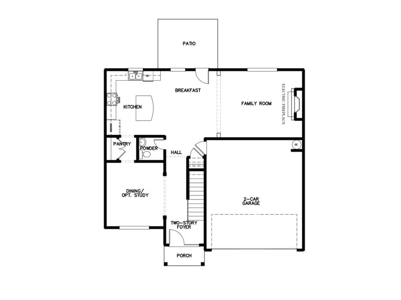 2D floor plan layout for the The Yorkshire by Stephen Elliott Homes in River’s Station, Atlanta, GA (Image 2).