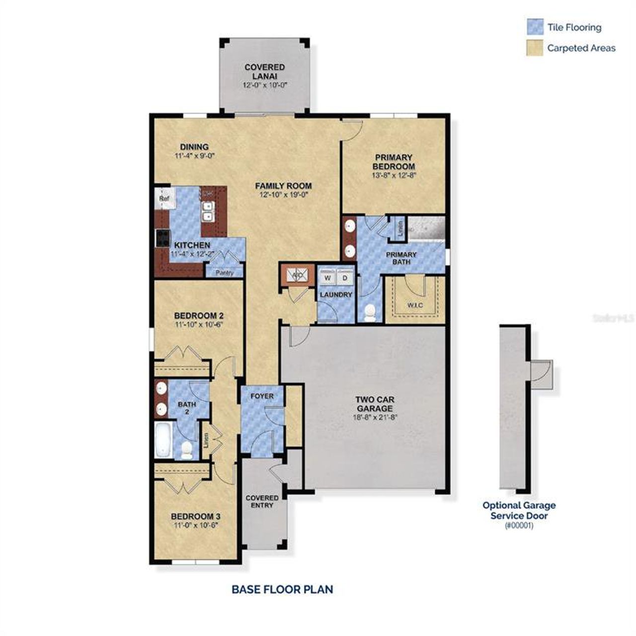 2D floor plan layout of this home in Eagletail Landings, Howey-in-the-Hills, FL (Image 2).