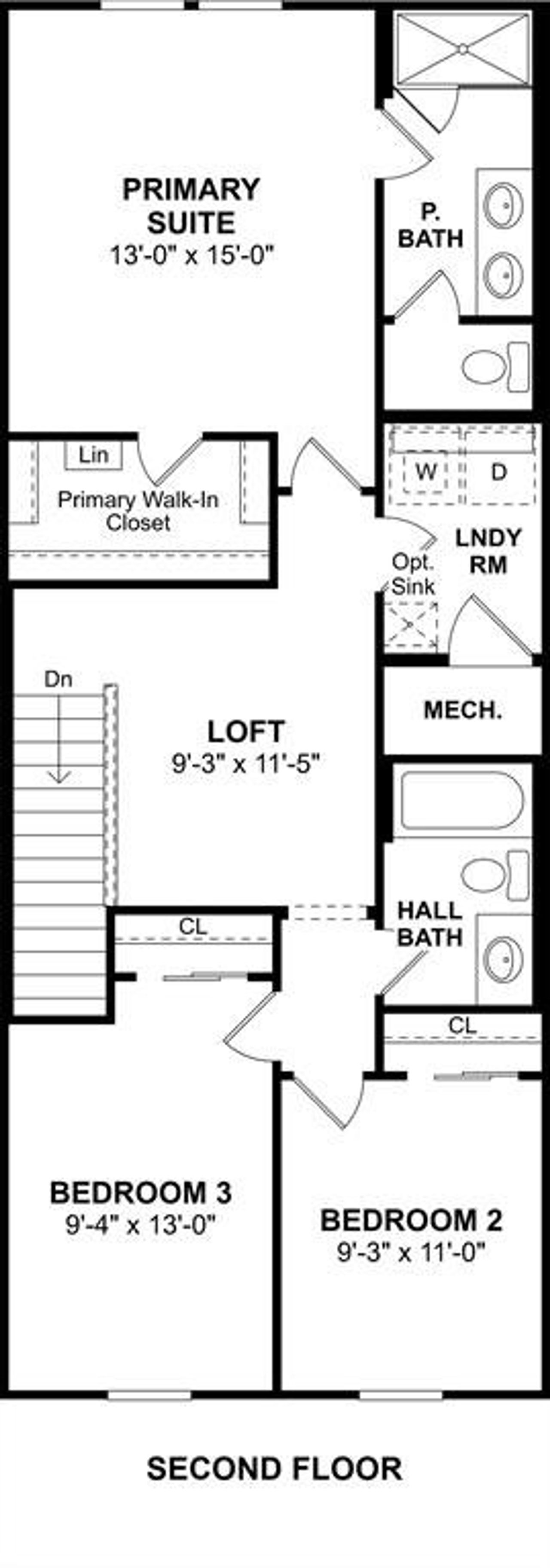 2D floor plan layout of this home in Providence Commons, Providence Village, TX (Image 2).